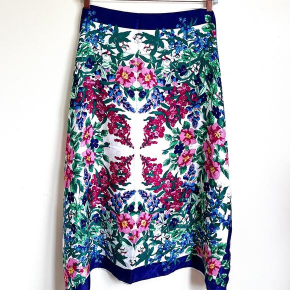 Vintage Alaska Scarf Co Floral Water Silk Scarf 34 X 34 Blue Pink Green Tropical - Picture 5 of 9